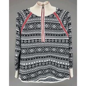 Eddie Bauer Nordic Fair Isle 1/4 Zip Pullover Sweater Women's Medium
